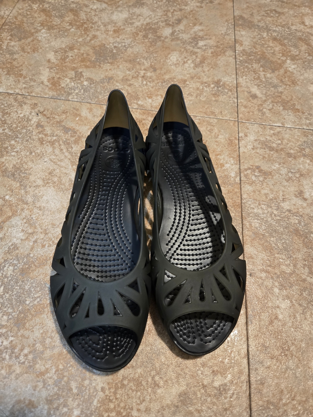 CROCS Black Cutout Ballet Flats